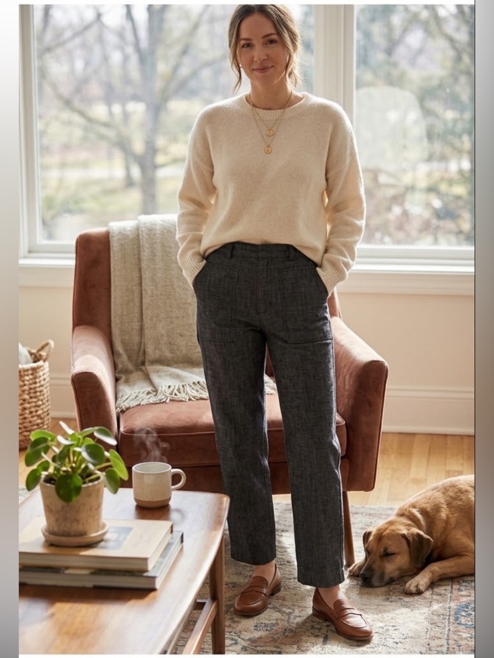 Sezane Dark Blue Flare & Wide Leg Jeans